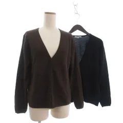 23区 オンワード樫山 2点 セット カーディガン 長袖 ウール 茶 ブラウン 黒 ブラック 44