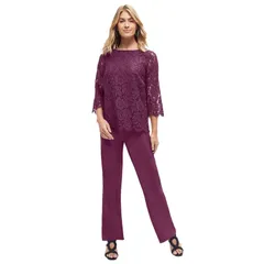 ジェシカロンドン レディース トップス ワンピース プラスサイズ レース ジャンプスーツ Jessica London Womens Plusize Popover Lace Jumpsuit Deep Claret