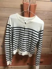 H&M ストライプ カーディガン アイボリー