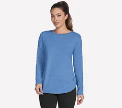 スケッチャーズ レディース トップス Tシャツ Womenskechers GoDri Swift Long Sleeve Tunic Top Blue Dawn Heather ヘザーのサムネイル