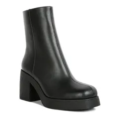 ロンドンラグ レディース シューズ ブーツ・レインブーツ アンクル ヒール London Rag Sing Collar Womens Heeled Ankle Boots Black ブラック