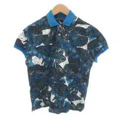 エトロ ETRO 美品 ポロシャツ 花柄 半袖 S 青 ブルー /SJ ■ECA002