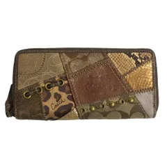 コーチ COACH 長財布 シグネチャー 総柄 茶 ブラウン ■GY99