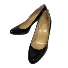 ブティック オーサキ BOUTIQUE OSAKI パンプス ラウンドトゥ エナメル 24.0 黒 ブラック