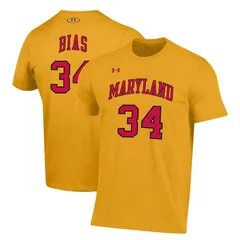 アンダーアーマー レディース トップス Tシャツ Mens Under Armour Gold Maryland Terrapins Len Bias Performance TShirt Mar Gold ゴールド