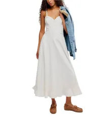 フリーピープル レディース トップス ワンピース A ライン ミディ ノースリーブ Free People Another Season Sweetheart Neck Sleeveless ALine Midi Dress Coconut Milk