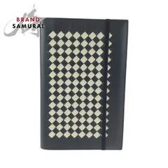 美品 BOTTEGAVENETA ボッテガヴェネタ イントレチャート ブラック 黒 ホワイト レザー ノート ブックカバー 手帳カバー メンズ 600492【中古】