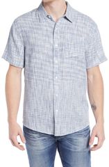 ノーマルブランド メンズ トップス シャツ The Normal Brand Freshwater Short Sleeve ButtonUp Shirt Blue Multi ブルー