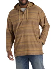 オニール メンズ アウター パーカー・スウェットール ONeill Big Tall Bavaro Striped Pullover Hoodie Khaki カーキ