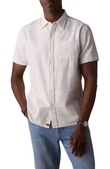 ノーマルブランド メンズ トップス シャツ The Normal Brand Freshwater Short Sleeve ButtonUp Shirt White Neptune ホワイト