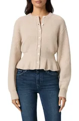 ペイジ レディース アウター パーカー・スウェット ウール カーディガン PAIGE Roslin Wool Blend Peplum Cardigan Toffee