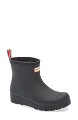 ハンター レディース シューズ ブーツ・レインブーツ Hunter Play Short Faux Shearling Lined Waterproof Rain Boot Black ブラック