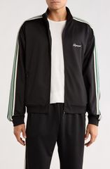 リプレゼント メンズ アウター ジャケット・ブルゾン 刺繍 ロゴ Represent Embroidered Logo Tape Stripe Track Jacket Jet Black ブラック