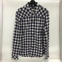 02w23769 アルマーニエクスチェンジ ARMANI EXCHANGE  チェック柄シャツ  ネイビー M  インド製 メンズ  長袖シャツ  コットン  【中古品】
