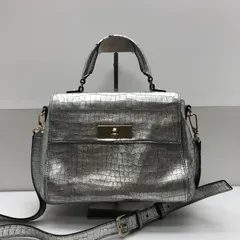 kate spade new york 2way ショルダーバッグ ハンドバッグ シルバー クロコ型押し ケイトスペードニューヨーク SGAW26-0946