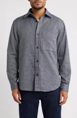 ボス メンズ トップス シャツ リラックスフィット コットン BOSS Owen Relaxed Fit Cotton ButtonUp Shirt Silver シルバー