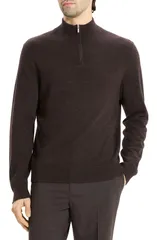 セオリー メンズ アウター パーカー・スウェット ハーフジップ セーター Theory Hilles Quarter Zip Cashmere Sweater Brownwood Melangeのサムネイル