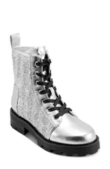 カール ラガーフェルド レディース シューズ ブーツ・レインブーツ KARLAGERFELD PARIS Marlee Combat Boot Silver シルバーのサムネイル