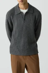 セオリー メンズ アウター パーカー・スウェット ウール セーター Theory Astor Merino Wool Blend Sweater Charcoal チャコールのサムネイル