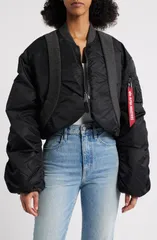 アルファインダストリーズ レディース アウター ジャケット・ブルゾン Alpha Industries MA1 Flight Jacket Black ブラックのサムネイル