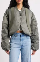 アルファインダストリーズ レディース アウター ジャケット・ブルゾン Alpha Industries MA1 Flight Jacket Field Gray グレーのサムネイル