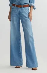 ディーエル 1961 レディース ボトムス デニムパンツ ワイドレッグ ローライズ ジーンズ DL1961 Alex Aura Baggy Low Rise Wide Leg Jeans Riverbank Aura