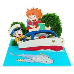 [Used] Plastic Model Kit: Studio Ghibli Mini Ponyo on the Cliff by the Sea - Riding the Pop-Pop Boat "Miniature Art Kit Studio Ghibli Series" [MP07-40]
