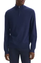 セオリー メンズ アウター パーカー・スウェット ハーフジップ セーター Theory Hilles Quarter Zip Cashmere Sweater Baltic Melangeのサムネイル
