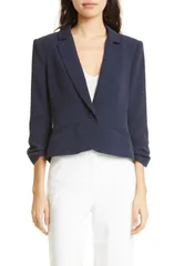 サンク セプト レディース アウター ジャケット・ブルゾン ブレザー Cinq Sept Le Petit Khloe Crop Blazer Navy ネイビー