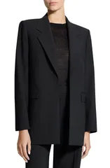 セオリー レディース アウター ジャケット・ブルゾン ウール ブレザー Theory Relaxed Stretch Wool Open Blazer Black ブラック
