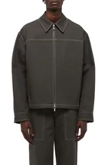 ヘルムート ラング メンズ アウター ジャケット・ブルゾン コットン Helmut Lang Topstitch Detail Cotton Carpenters Jacket Graphite グラのサムネイル
