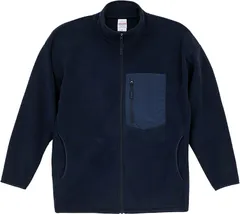 ユナイテッドアスレ UnitedAthle マイクロフリース フルジップ スタンド ジャケット 一重   709701X 86 ネイビー