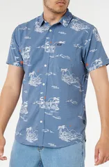 リップカール メンズ トップス シャツ Rip Curl Fun Times Aerotech Short Sleeve Stretch ButtonUp Shirt Bluefinのサムネイル