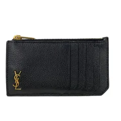 SAINT LAURENT PARIS(サンローランパリ) コインケース タイニー カサンドラ フラグメント ジップケース 637425 黒 カードケース付き レザー