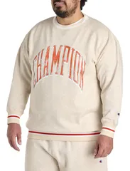 チャンピオン メンズ アウター パーカー・スウェットール シャツ コントラスト Champion Big Tall Contrast Signature Sweatshirt Beige Orange オレンジ