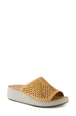 スプリングステップ レディース シューズ サンダル Spring Step Rhydian Wedge Sandal Yellow イエロー
