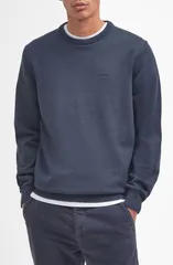 バブアー メンズ アウター パーカー・スウェット クルーネック セーター コットン Barbour Pima Cotton Crewneck Sweater Navy ネイビーのサムネイル