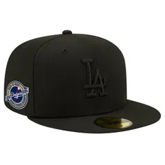 ニューエラ メンズ アクセサリー 帽子 Mens New Era Black Los Angeles Dodgers 202425 Back to Back Champions Circle Side Patch Fitted 59FIFTY Hat Blac