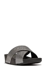 フィットフロップ レディース シューズ サンダル プラットフォーム FitFlop Lulu Glitterdust Platform Wedge Slide Sandal Pewter ピューター