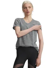 【送料無料】 アンダーアーマー レディース シャツ トップス Womens Twist Tech VNeck ShortSleeve Top Clay Green Black