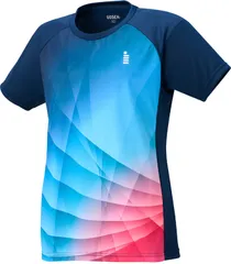 ゴーセン GOSEN テニス レディースゲームシャツ トップス 半袖Tシャツ 吸汗速乾 日本ソフトテニス連盟審査合格品 日本バドミントン協会審査合格品 着替え 部活 クラブ活動 サークル  T2551 17 ネイビー