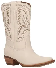 【送料無料】 フライ レディース ブーツ・レインブーツ シューズ Womens Irlene Deco Stitch Western Booties Off White