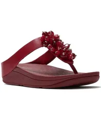 【送料無料】 フィットフロップ レディース スリッポン・ローファー シューズ Womens Fino Bead Cluster Toe Post SlipOn Sandals Burnt Berryのサムネイル