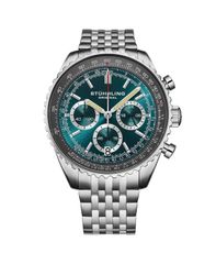[Free Shipping] Stuhrling Men's Watch Accessory Men's 1010B Quartz Chronograph Watch 42mm Stainless Steel Case Silver