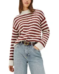 レイルズ レディース アウター ニット・セーター Rails Corrine Long Sleeve Sweater Ivory Russet Stripe アイボリー