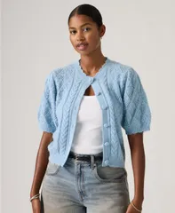 【送料無料】 リーバイス レディース ニット・セーター アウター Womens Pauline Pointelle ShortSleeve Cardigan Glacier Lakeのサムネイル