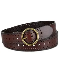 【送料無料】 リーバイス レディース ベルト アクセサリー Womens Adjustable Laser Cut Leather Belt Brown