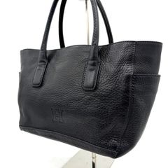 ⭐ヒロフ トートバッグ ハンドバッグ シュリンクレザー Hロゴ ブラック 