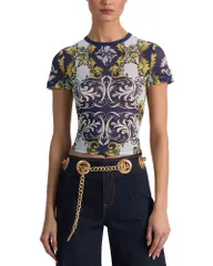 アリスアンドオリビア レディース トップス Tシャツ クルーネック Alice and Olivia Tess Crewneck Tee Antique Scrollのサムネイル