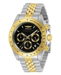 [Free Shipping] Invicta Men's Watch Accessory Mens 30992 Speedway Quartz Chronograph Black Dial Watch Silver